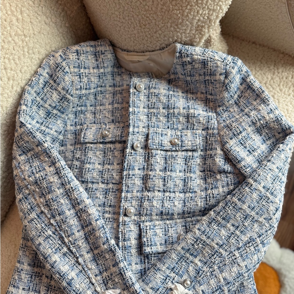 H&M Kids Tweed Blazer - Blue and White